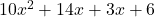 10x^2+14x+3x+6