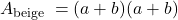 A_{\text {beige }}=(a+b)(a+b)