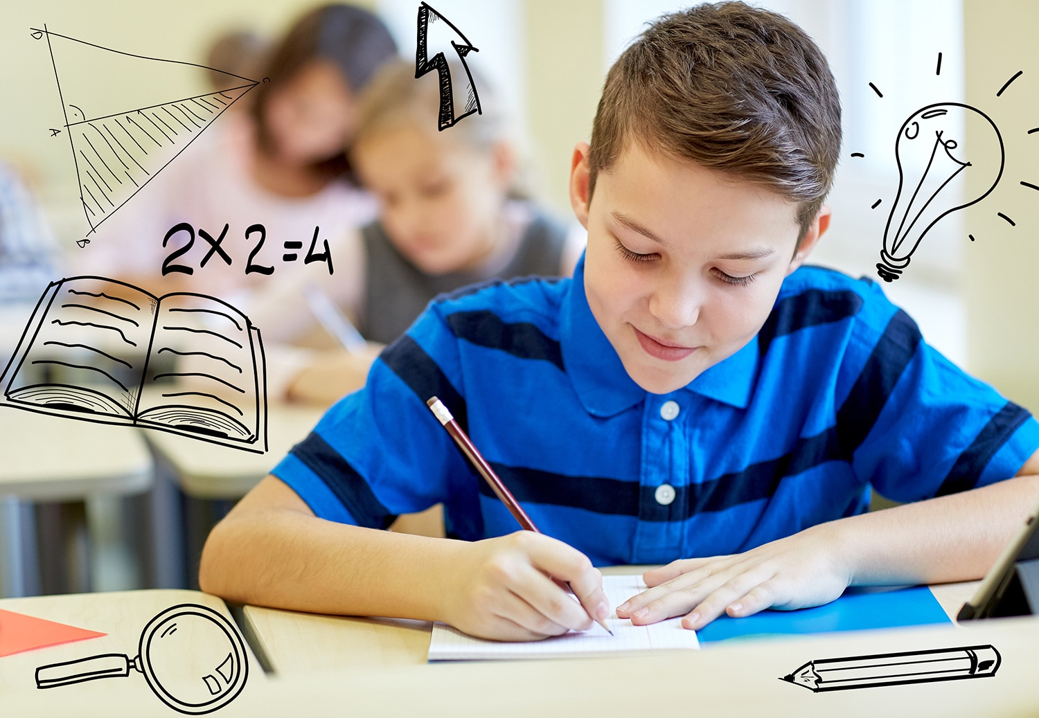 Student studying for SSAT exam