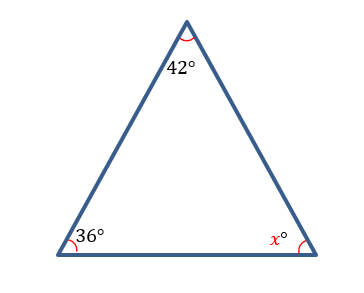Find the missing angle,  x  ,of each given triangle.